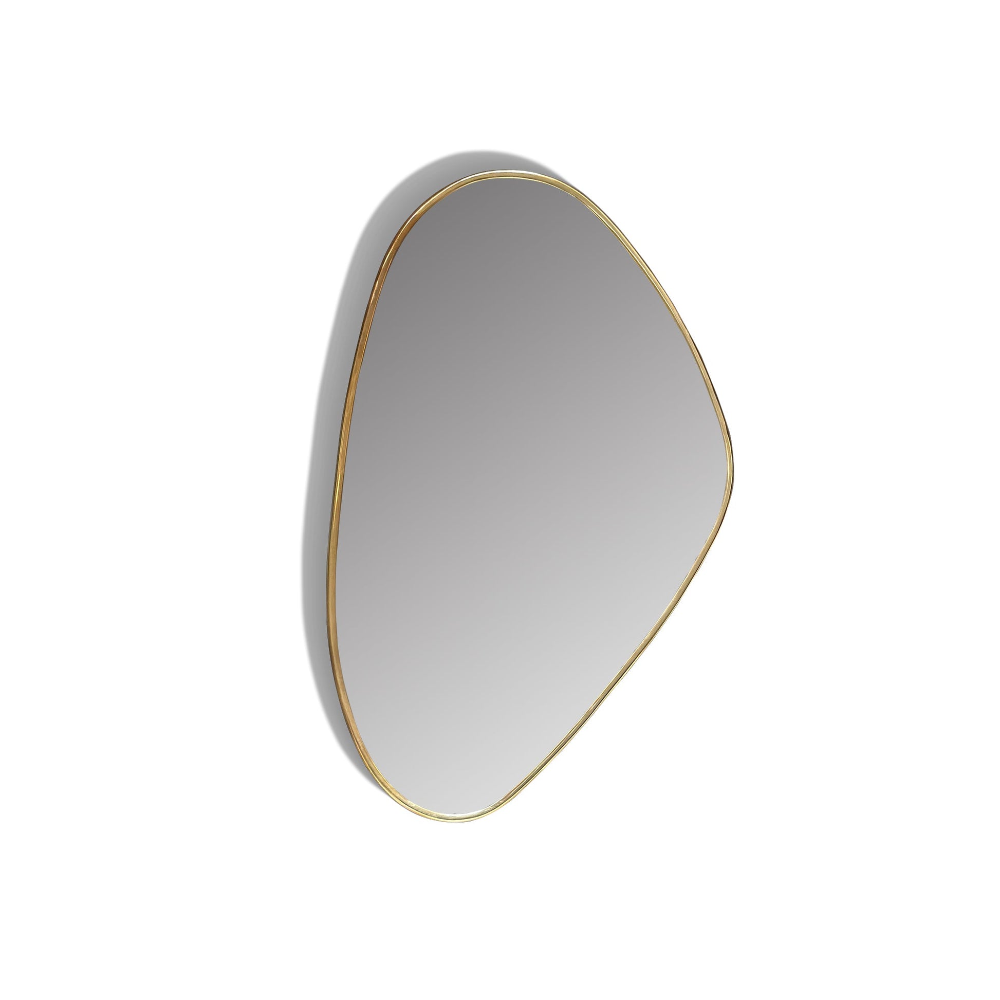 asymmetrical Wall Mirror - Brass Bathroom Mirror - Zayian