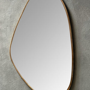 asymmetrical Wall Mirror - Brass Bathroom Mirror - Zayian
