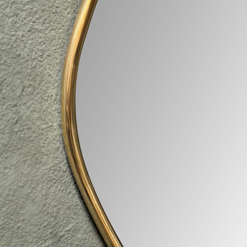 asymmetrical Wall Mirror - Brass Bathroom Mirror - Zayian
