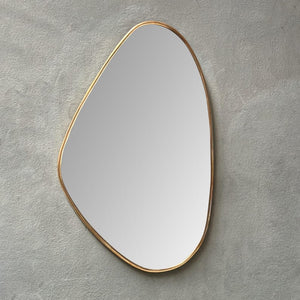 asymmetrical Wall Mirror - Brass Bathroom Mirror - Zayian