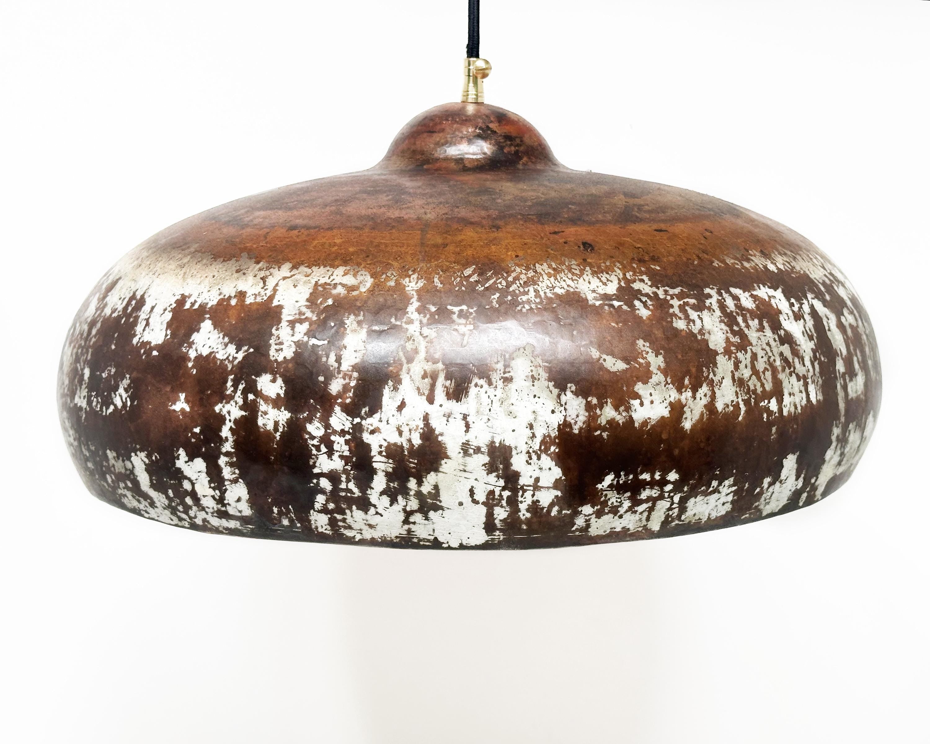 Patina Copper Pendant Light ,Rustic Copper Kitchen Island Lighting - Zayian