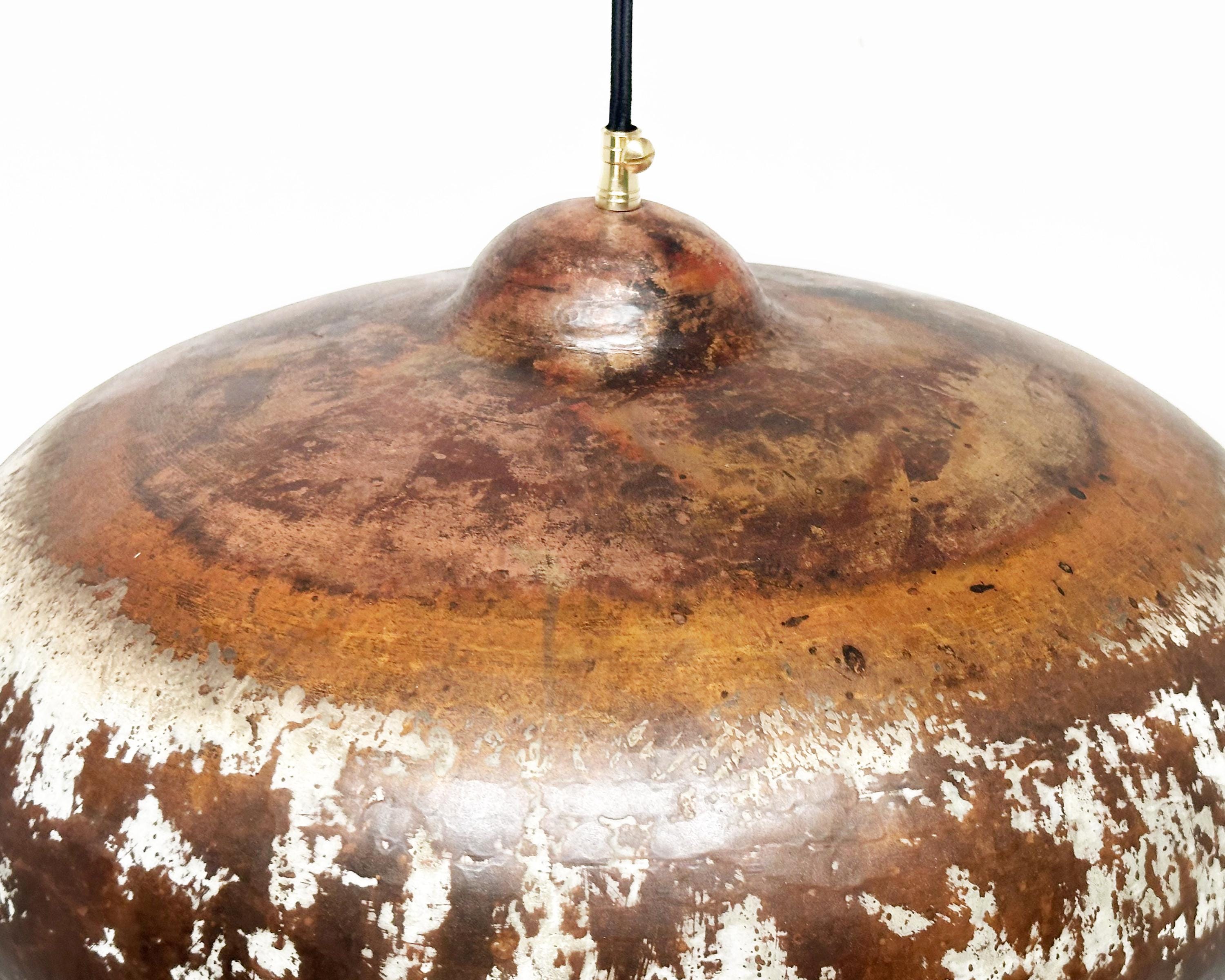Patina Copper Pendant Light ,Rustic Copper Kitchen Island Lighting - Zayian