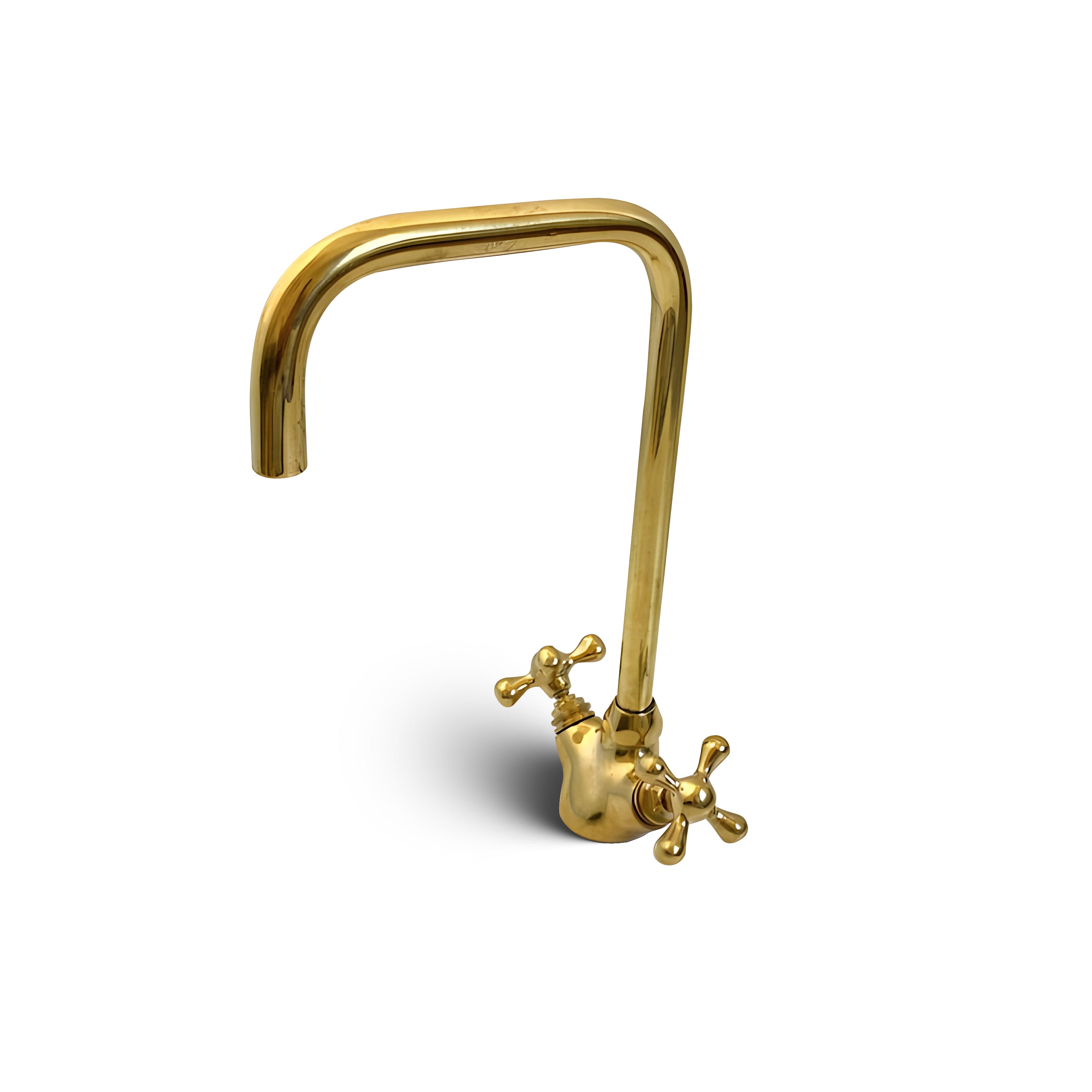 Unlacquered brass bathroom faucet