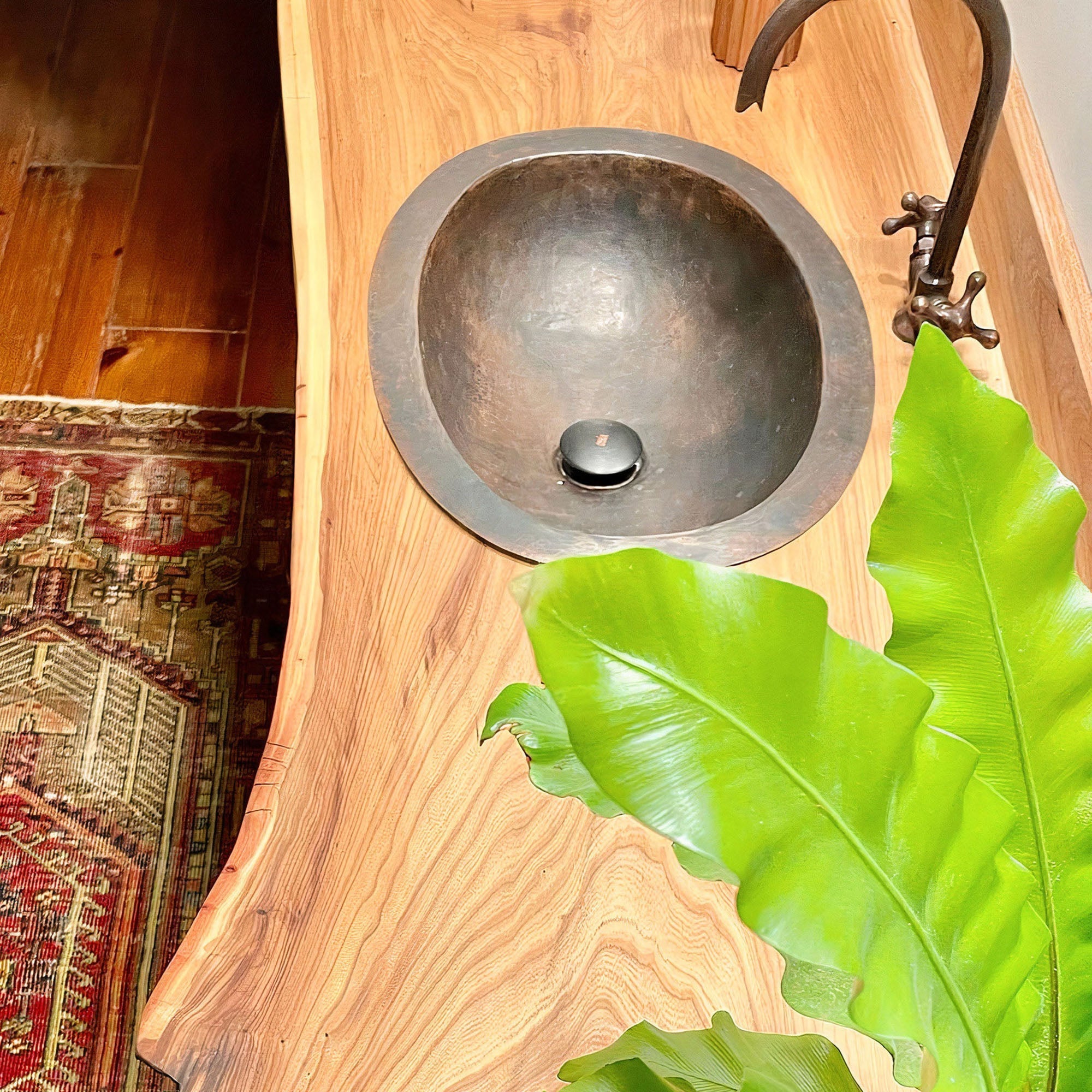 Oil Rubbed Bronze Bathroom Sink, Oval Vintage Handcrafted Drop in Sink - Zayian