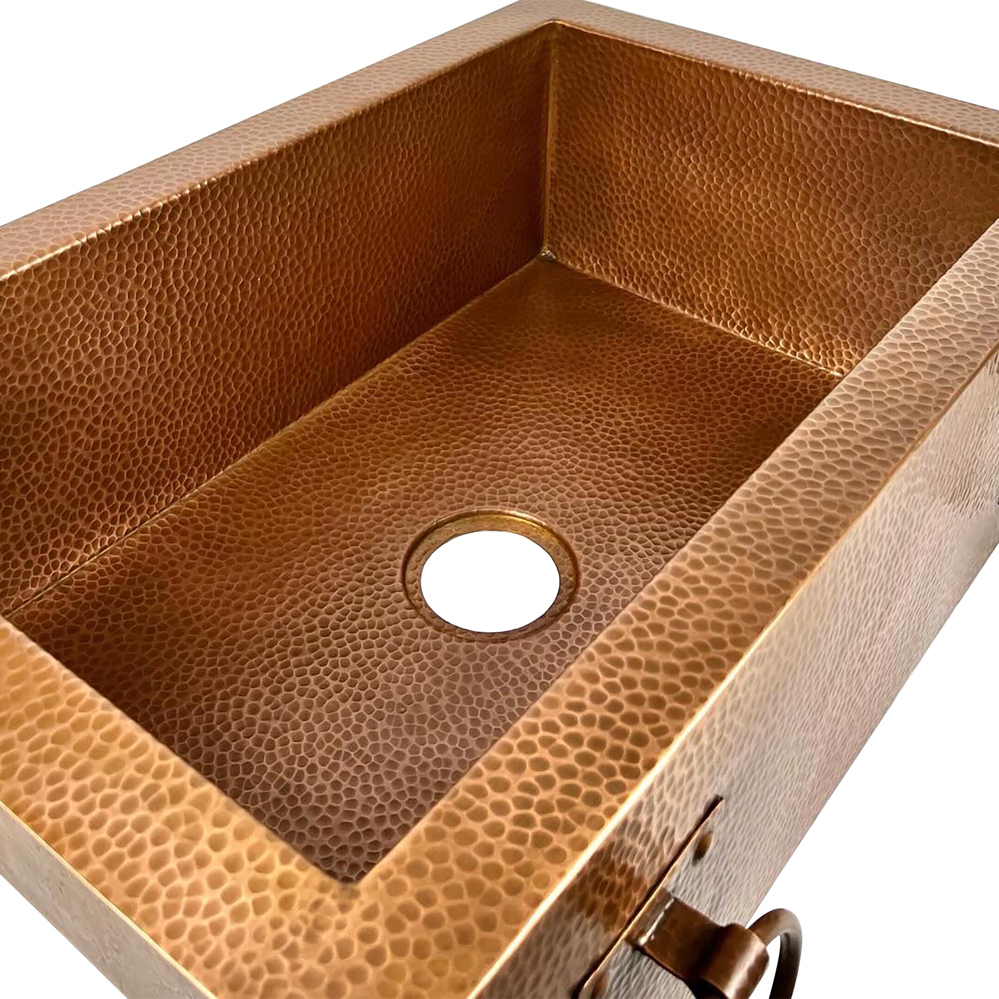 double-basin sink with towel hangers