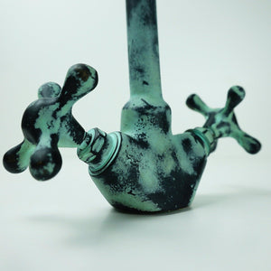 Oxidized Brass Gooseneck Bathroom Faucet with Luxurious Patina Zayian