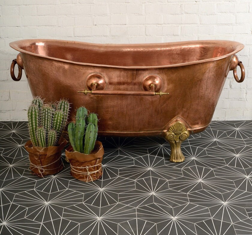 Vintage Copper Clawfoot Bathtub