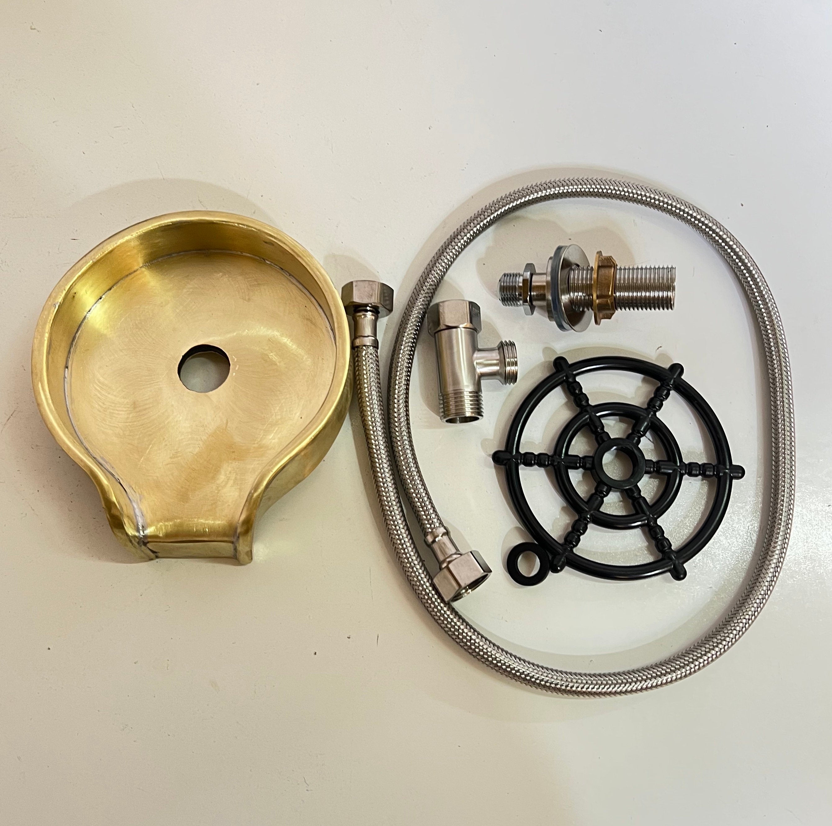 Unlacquered Brass Glass Rinser For Kitchen Sinks, Kitchen Sink Accessories, Bar Glass Rinser Zayian