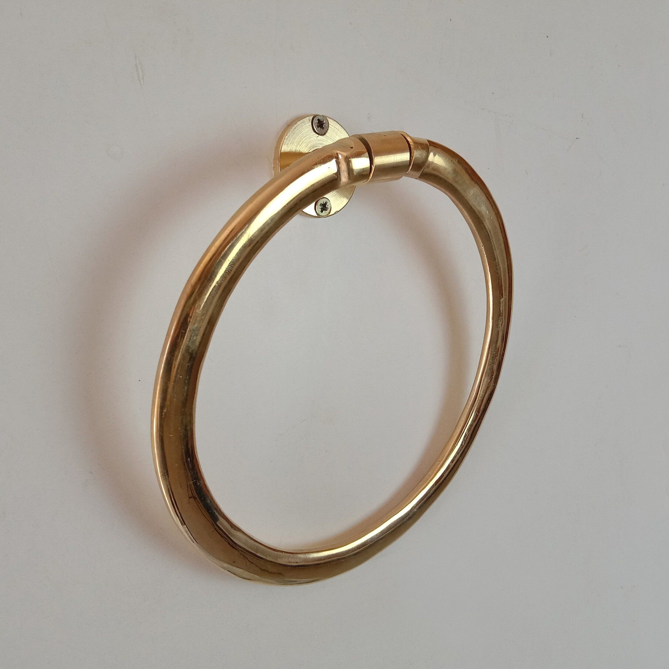 Unlacquered Brass Towel Holder, Wall Mount Solid Brass Towel Rack Zayian