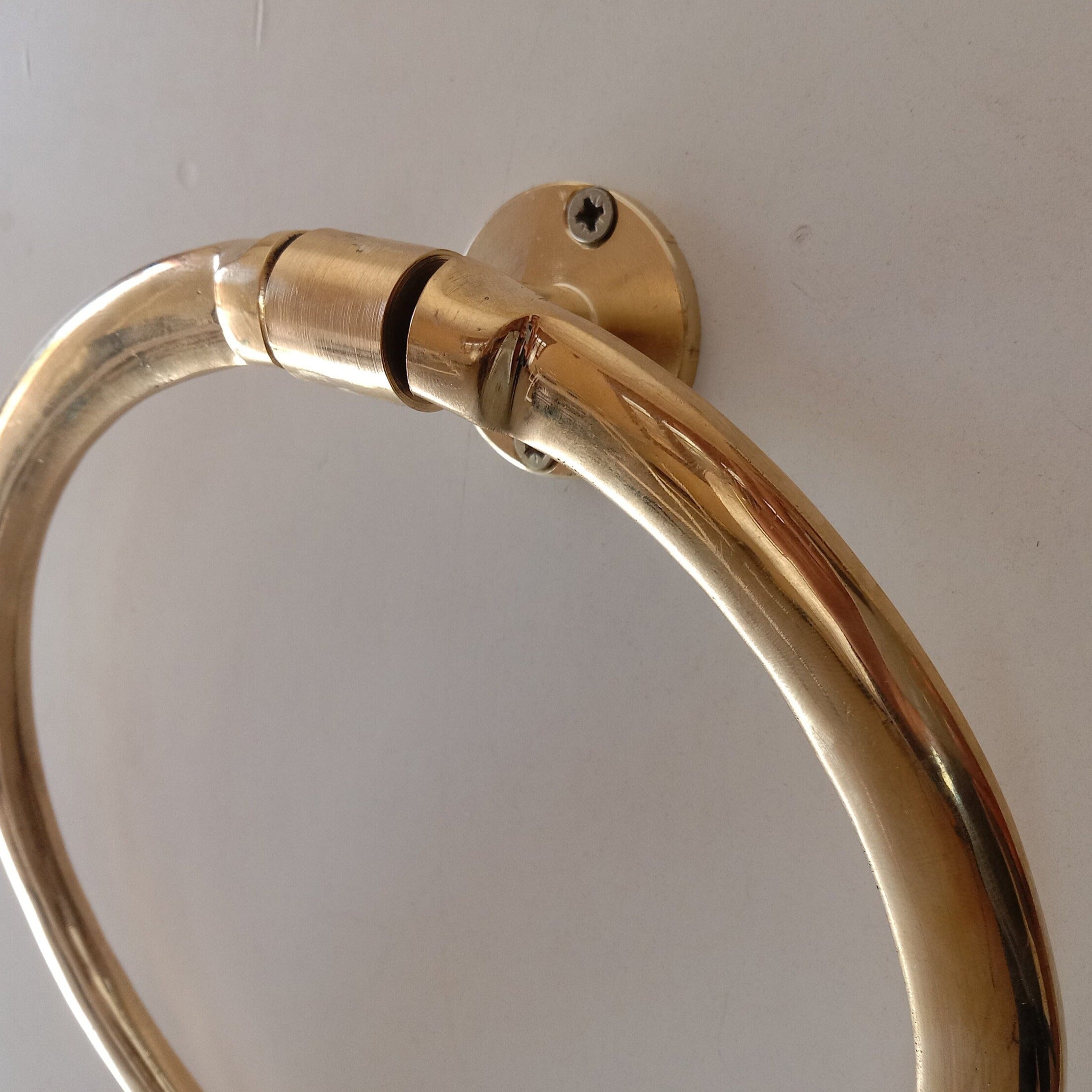Unlacquered Brass Towel Holder, Wall Mount Solid Brass Towel Rack Zayian