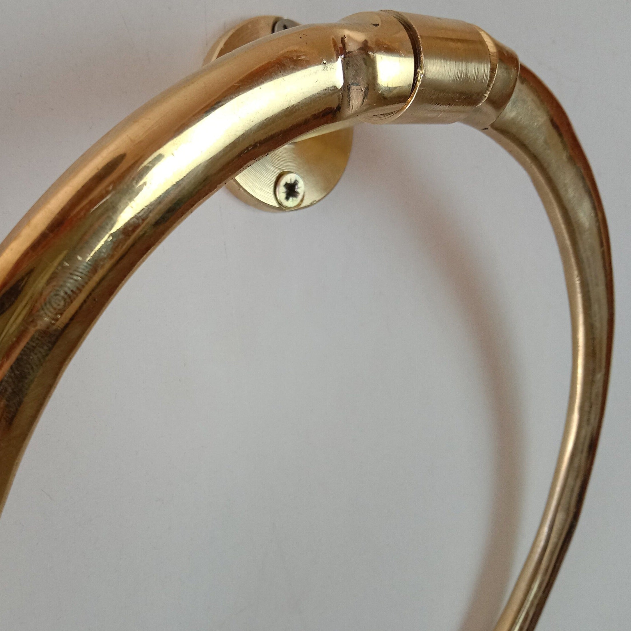 Unlacquered Brass Towel Holder, Wall Mount Solid Brass Towel Rack Zayian