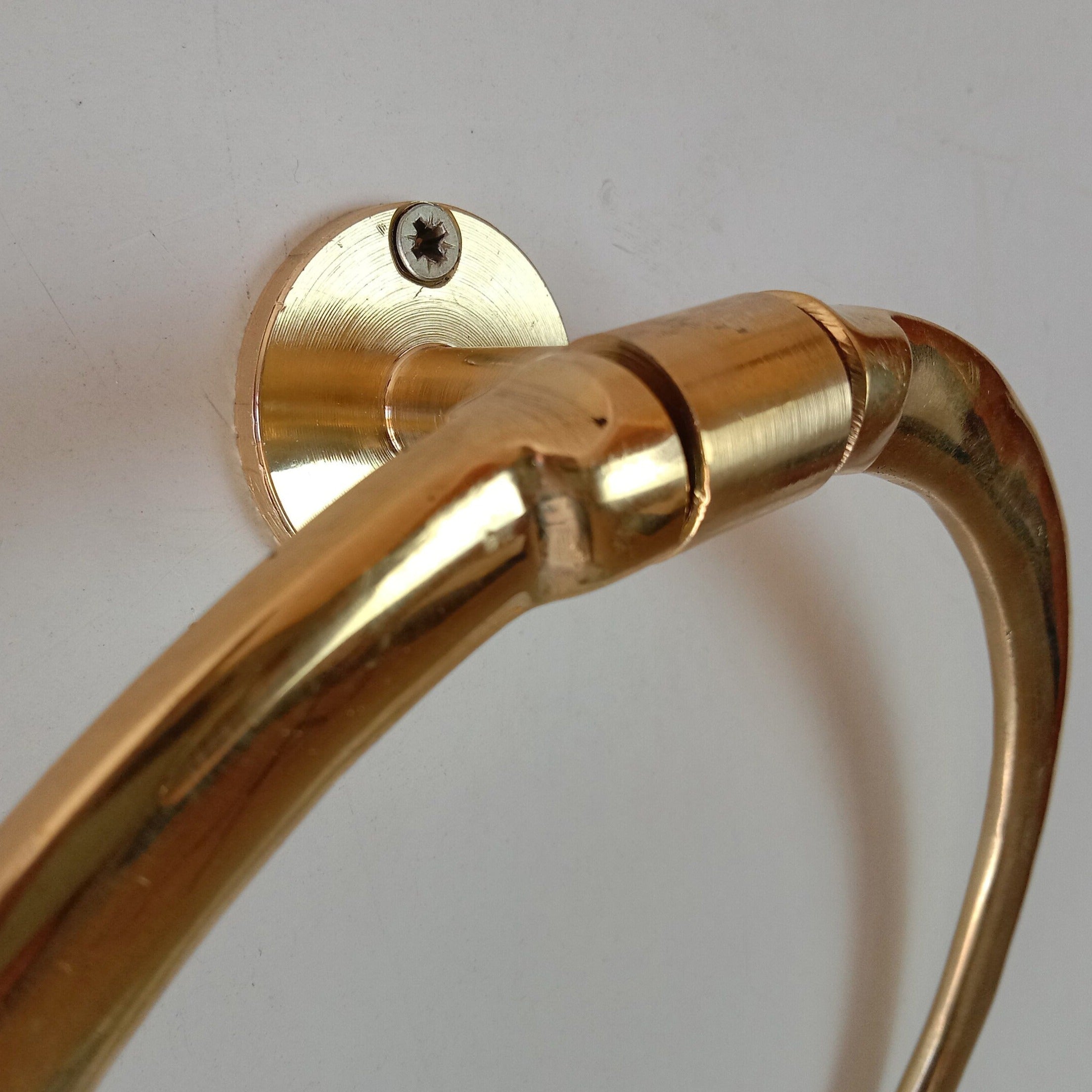 Unlacquered Brass Towel Holder, Wall Mount Solid Brass Towel Rack Zayian