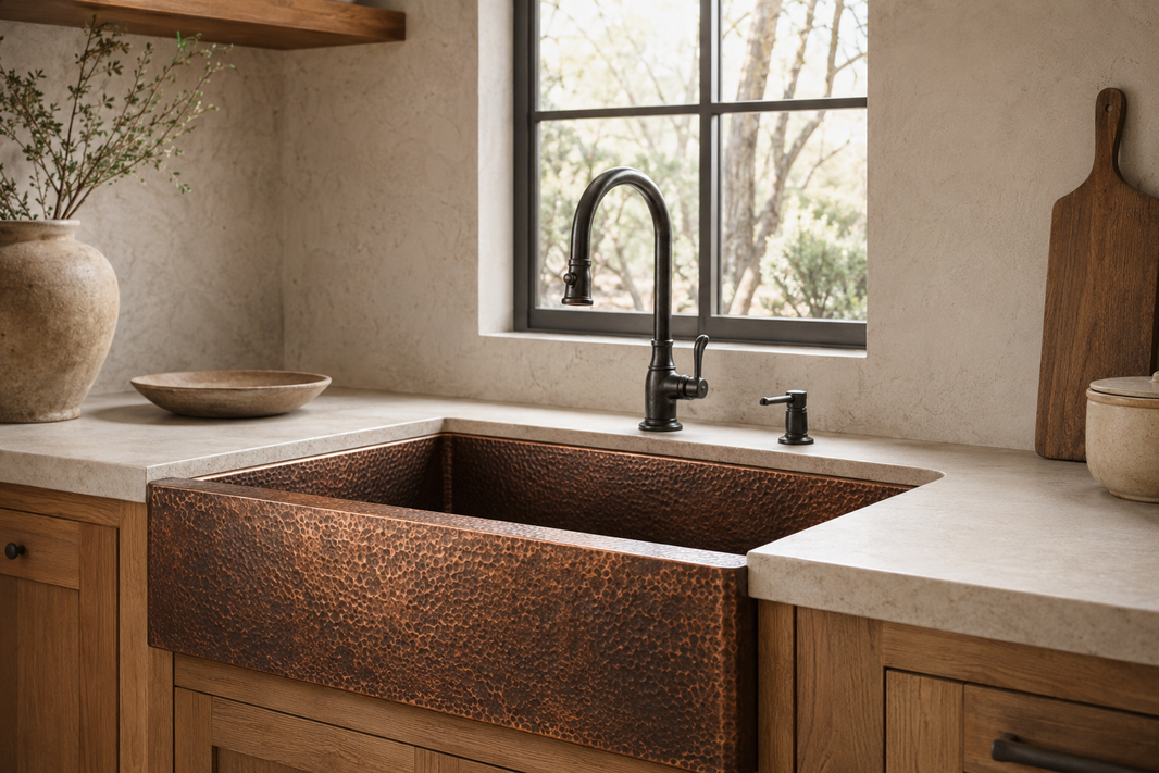 Copper Farmhouse Sink: Single-Bowl Sizes, Patina and Care Guide