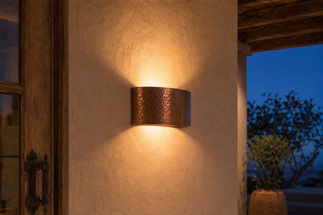Copper Outdoor Wall Sconce: Size, Patina and Lighting Placement