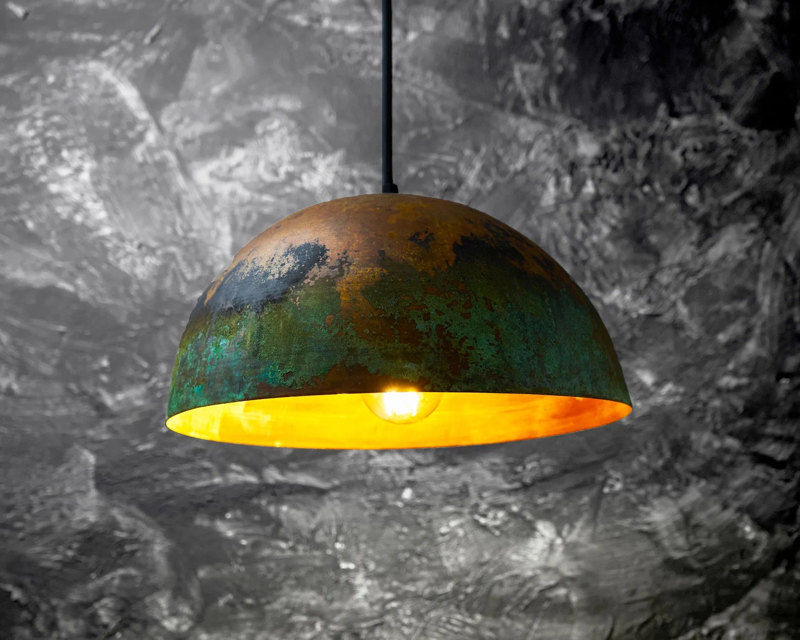 Oxidized copper pendant Lights