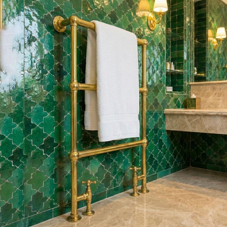 Unlacquered Brass Heated Towel 