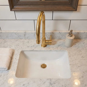 Unlacquered Brass Bathroom Faucet, Solid Brass Mixer Faucet, Single Handle Bar Brass FaucetUnlacquered Brass Single Handle Bathroom Faucet