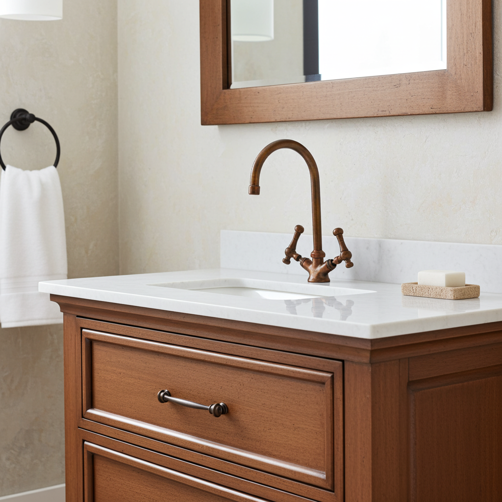 Oil Rubbed Bronze Bathroom Faucet – Vintage Gooseneck Vanity Sink Tap - Zayian