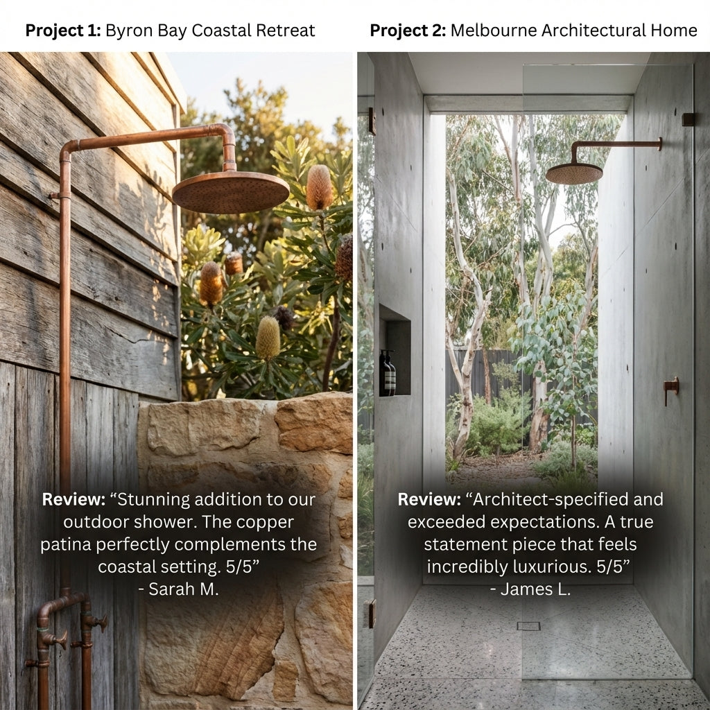 Handmade Copper Outdoor Rain Shower Head - Zayian