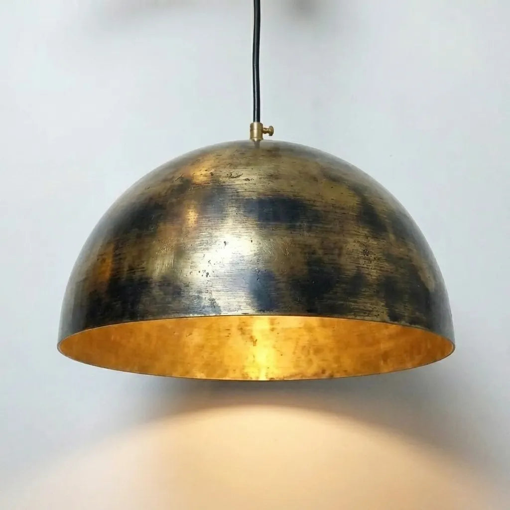 Vintage Industrial Ceiling Lamp, Antique Aged Brass Hanging Light Fixture for Kitchen Island & Dining RoomVintage Industrial Ceiling Lamp - Aged Brass Hanging Light Fixture