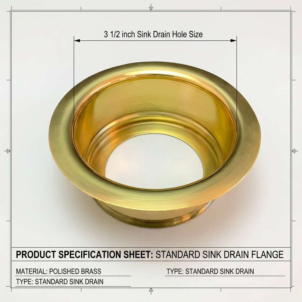 Unlacquered Brass Sink Disposal Flange & Basket Strainer - Zayian