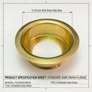 Unlacquered Brass Sink Disposal Flange & Basket Strainer - Zayian