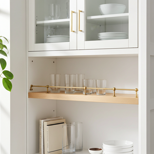 Unlacquered Brass Gallery Rail – Solid Brass Kitchen Shelf Safety Bar - Zayian