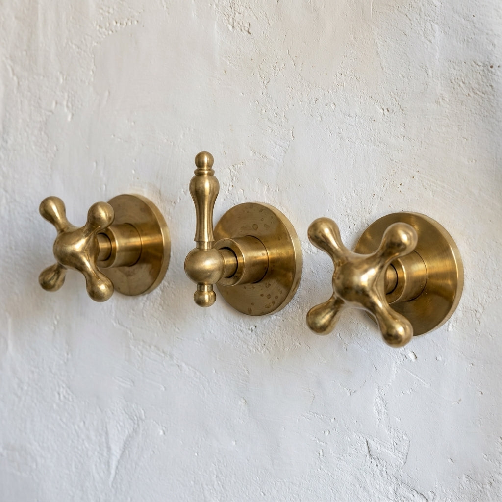 Unlacquered Brass Exposed Shower Set with Handheld - Zayian