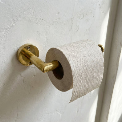 Unlacquered brass Toilet Paper Roll HolderUnlacquered Brass Toilet Paper Roll Holder, Wall Mount