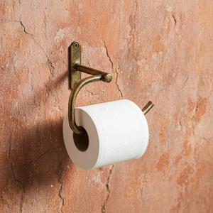 Antique Brass Toilet Paper Holder – Wall Mounted Vintage Bathroom Roll Hook - Zayian