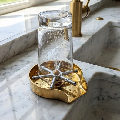 Unlacquered Brass Glass Rinser For Kitchen Sinks, Glass rinser for kitchen sinkUnlacquered Brass Glass Rinser for Kitchen Sink & Bar