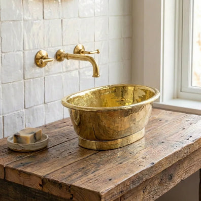 Brass Bathroom Wash Basin- Hand-Hammered Vessel Sink Tub.Hand-Hammered Brass Bathroom Wash Basin | Vessel Sink Tub 