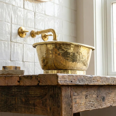 Brass Bathroom Wash Basin- Hand-Hammered Vessel Sink Tub.Hand-Hammered Brass Bathroom Wash Basin | Vessel Sink Tub 
