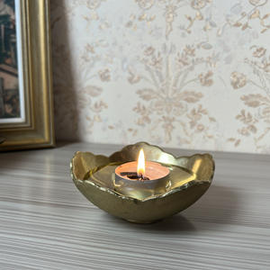 Set of 3 Solid Brass Tealight Holders - Unlacquered Candle Bowls for Home DécorSet of 3 Solid Brass Tealight Holders - Handmade Candle Bowls