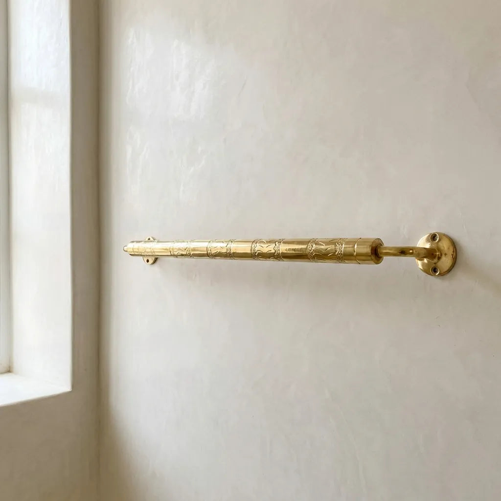 Engraved Solid Brass Towel Bar For Bathroom