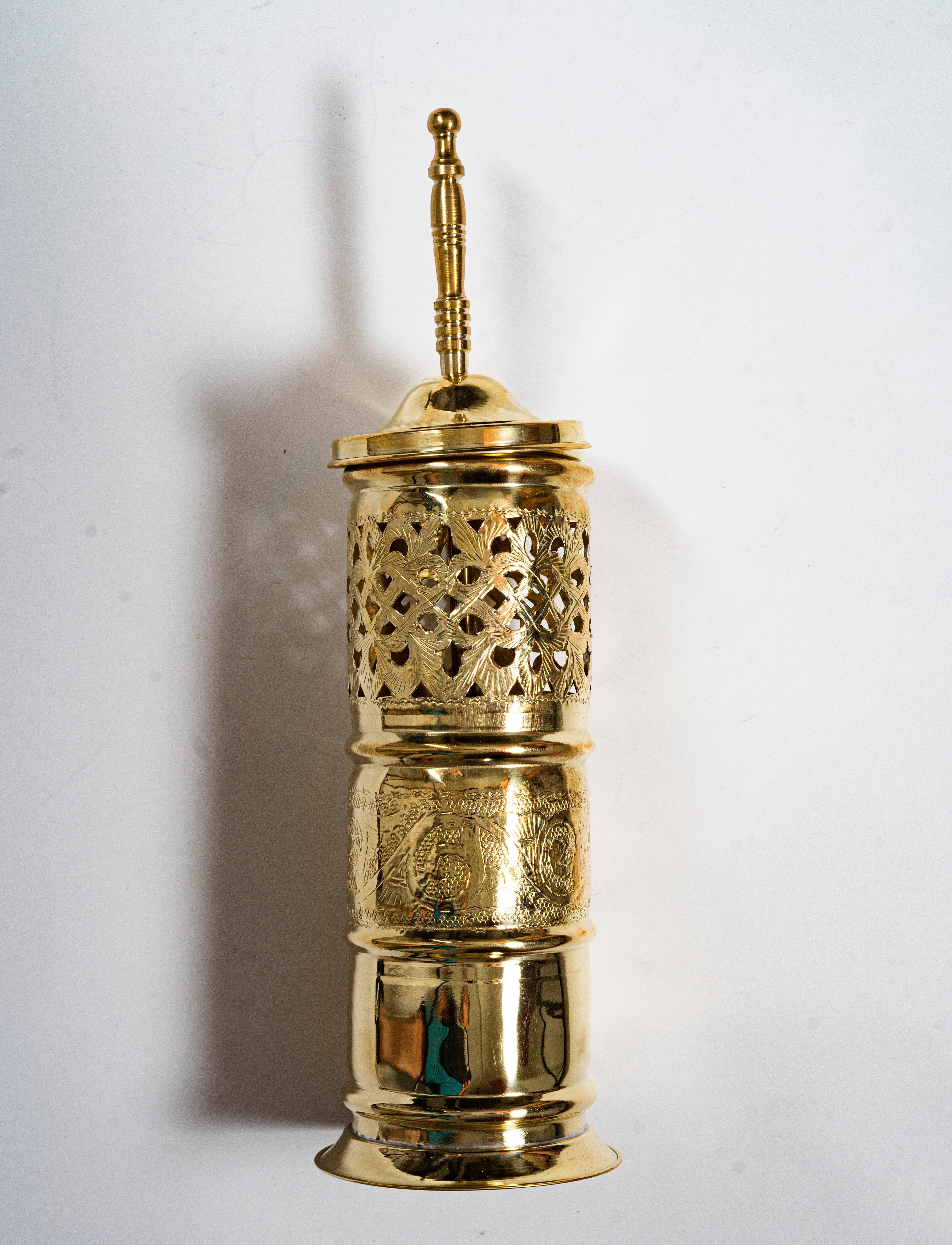 Antique Unlacquered Brass Toilet Brush - Zayian