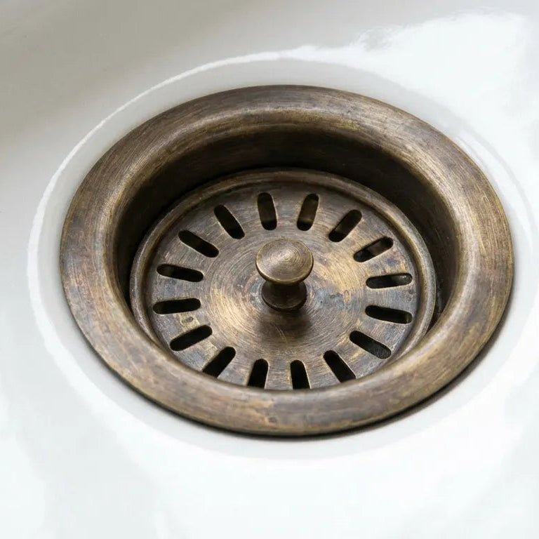 Antique Brass Basket Strainer Sink Drain Cover1