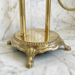 Antique style freestanding brass bathtub faucet with cross handles
