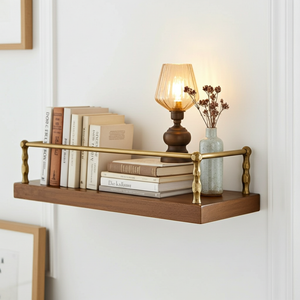 Artisanal Unlacquered Brass Gallery Rail