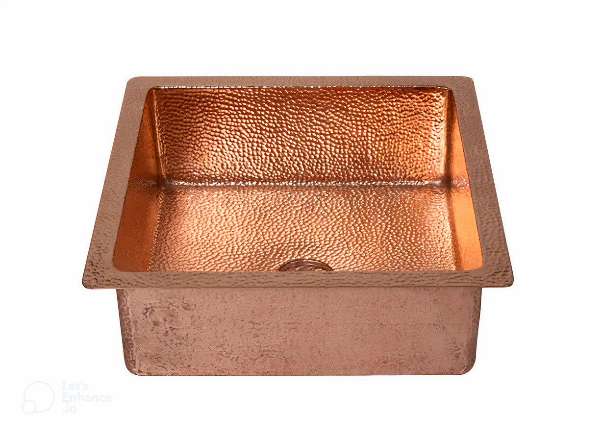 Rustic Elegance - Undermount Hammered Solid Copper Kitchen Sink in Various Sizes