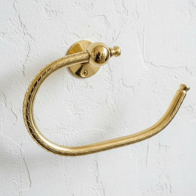 Engraved Solid Brass Toilet Paper Holder - Handcrafted Wall Mount Bathroom AccessoryHandmade Engraved Brass Toilet Paper Holder 