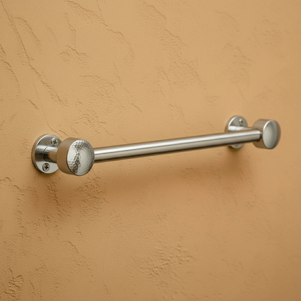 Hammered Chrome Towel Bar