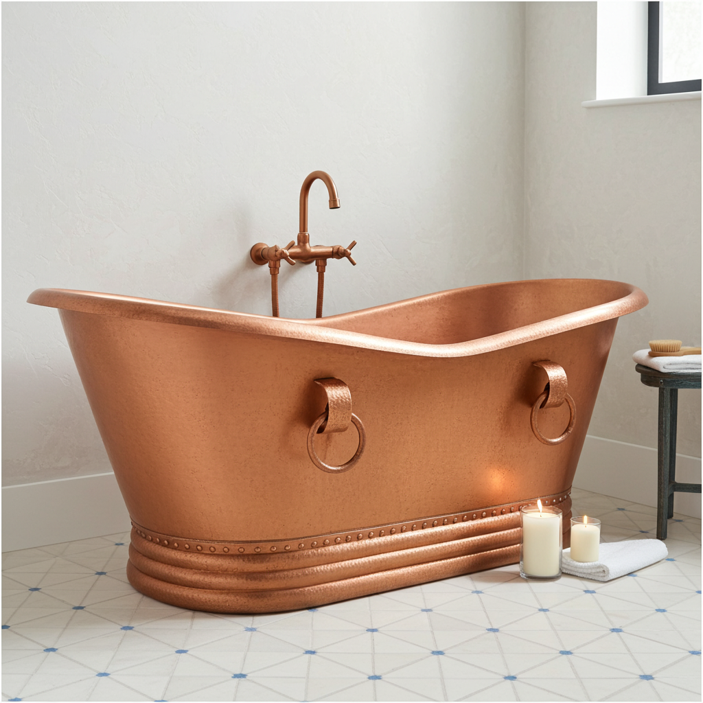 Hammered Copper Bathtub 