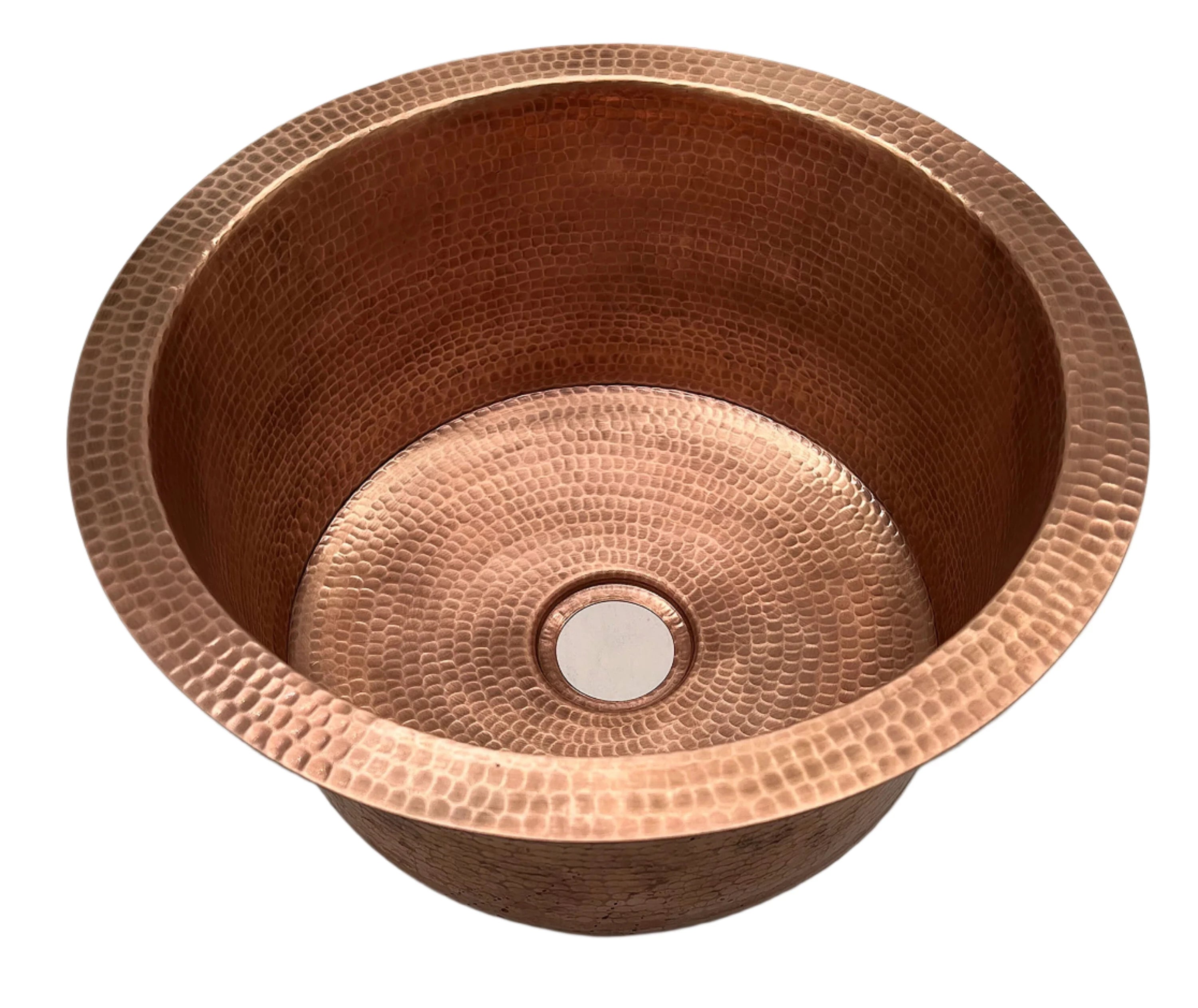 Hand Hammered Antique Copper Bar Sink 14"