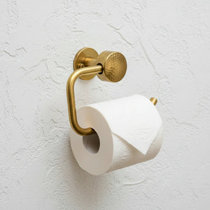 Hammered Solid Brass Toilet Paper Holder