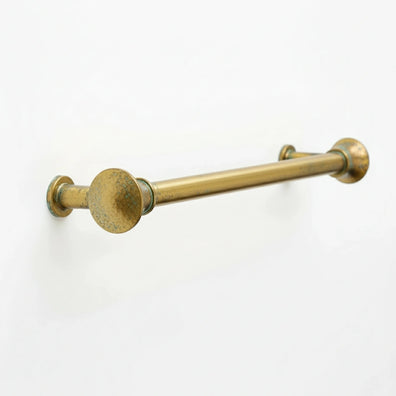 Hammered Solid Brass Towel Bar - Unlacquered Wall Mounted Bathroom RailHammered Unlacquered Brass Towel Bar - Handmade Wall Mounted Rail