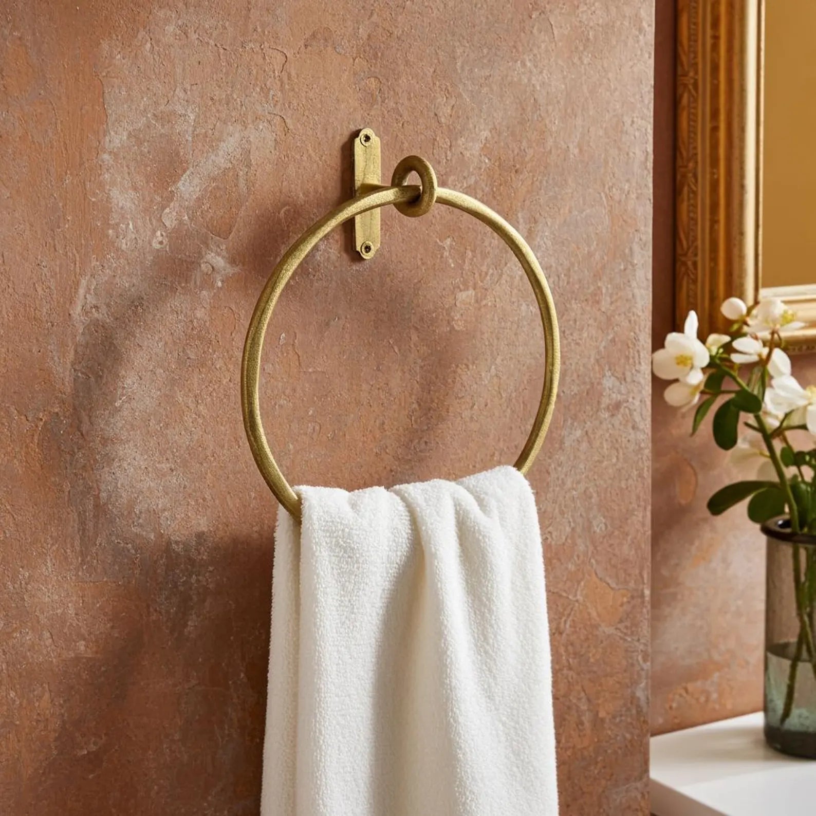 Handmade Unlacquered Brass Towel Ring