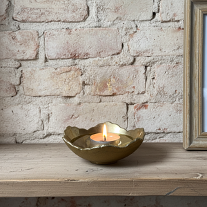 Set of 3 Solid Brass Tealight Holders - Unlacquered Candle Bowls for Home DécorSet of 3 Solid Brass Tealight Holders - Handmade Candle Bowls