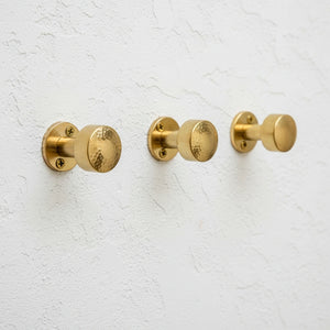 Set of 3 Solid Brass Wall Hooks