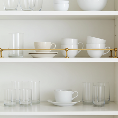 Unlacquered Brass Gallery Rail - Solid Brass Kitchen Shelf Safety BarUnlacquered Brass Gallery Rail - Solid Brass Kitchen Shelf Bar